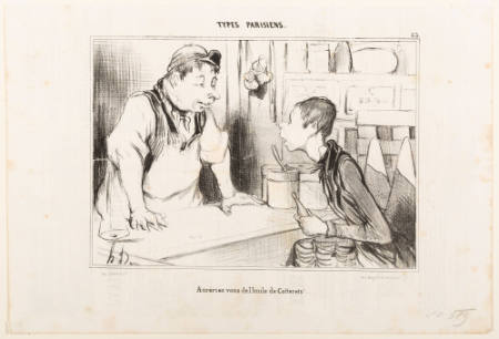 Aureriez-vous de l’huile de Cotterets! (Do you sell Cotterets oil?), 1839, plate 33 from Types Parisiens, published in Le Charivari, August 23