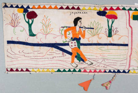 Eave hanging (ider-ider) with scenes from Jaya Prana