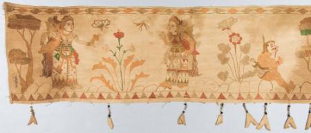Eave hanging (ider-ider) depicting meditating figures and women with flowers