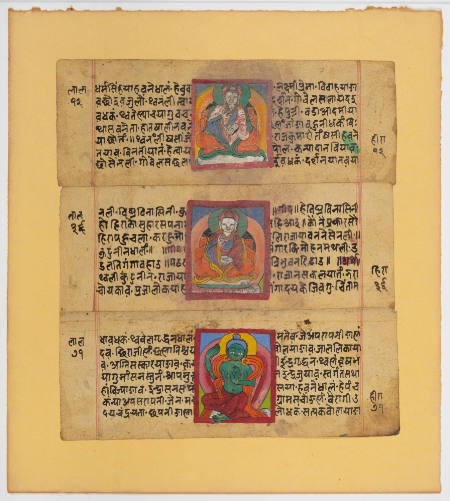 Three pages from a Buddhist manuscript