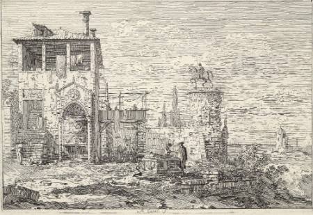 Paysage avec une Statue Équestre (Landscape with Equestrian Statue)