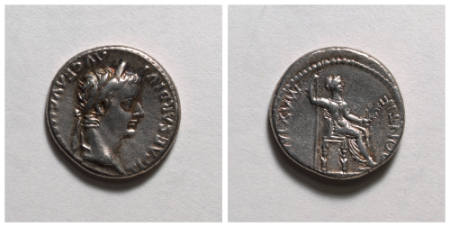 Tiberius (Tiberius Claudias Nero) denarius (coin)
