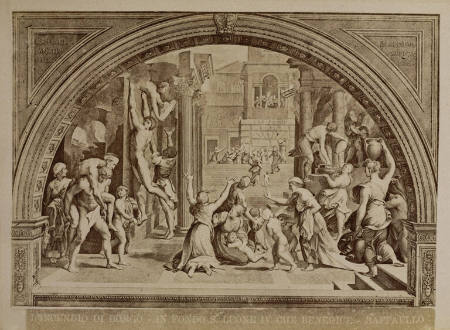 L'incendio di Borgo in Fondo S. Leone IV che Benedicte [Burning of the Village by Raphael], plate 30 from "Roma"