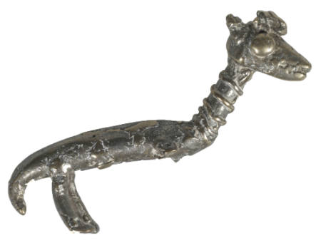 Goldweight in the form of an animal with two legs intact, and two broken off