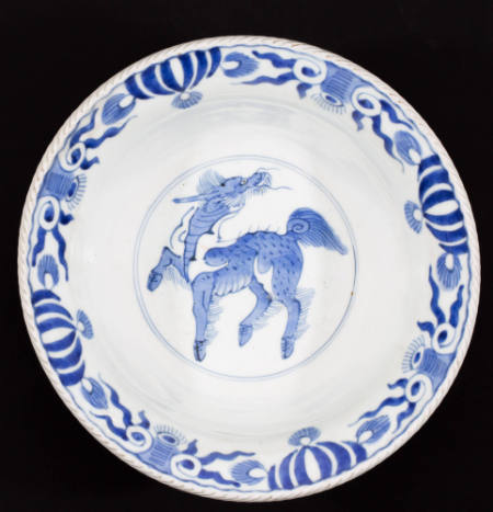 Bowl with pattern of camels, foreigners, and qilin