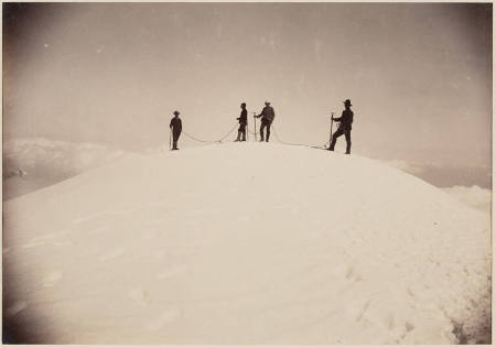 [Climbers on the summit of Mont Blanc]