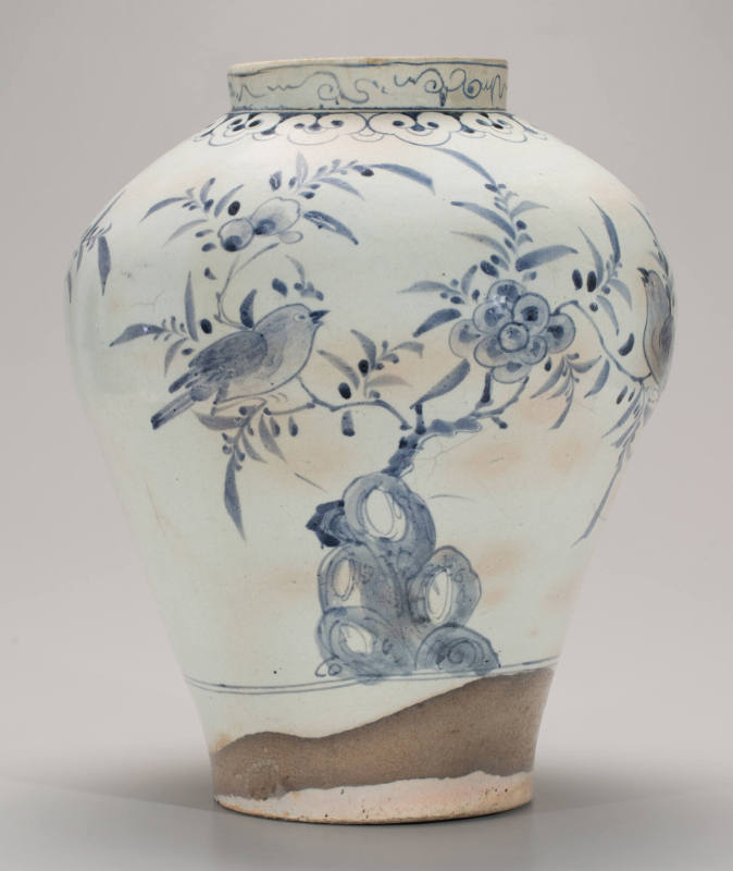 Vase with design of plum blossoms and rocks