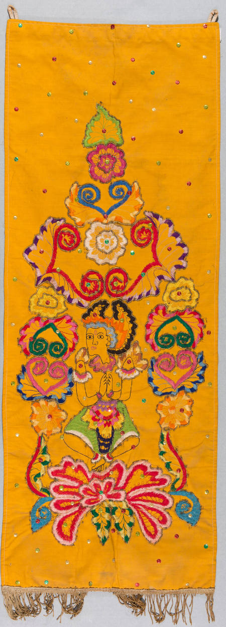 Offering cloth (lamak) illustrating the Mahabharata