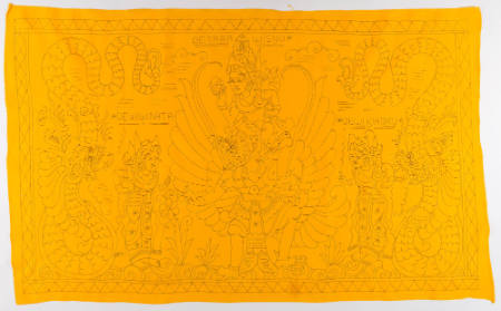 Rectangular hanging (tabing) depicting Wisnu Riding Garuda