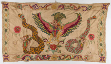 Rectangular hanging (tabing) depicting Jatayu