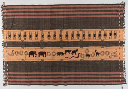 Blanket with designs of animals and fish