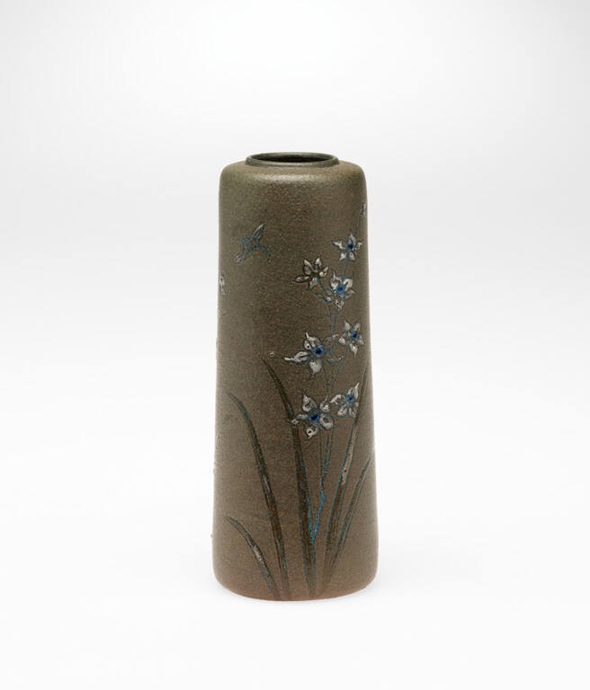 Vase with flowers and birds