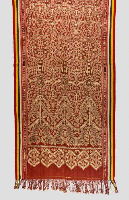 Pua kumbu ceremonial hanging with hornbill pattern