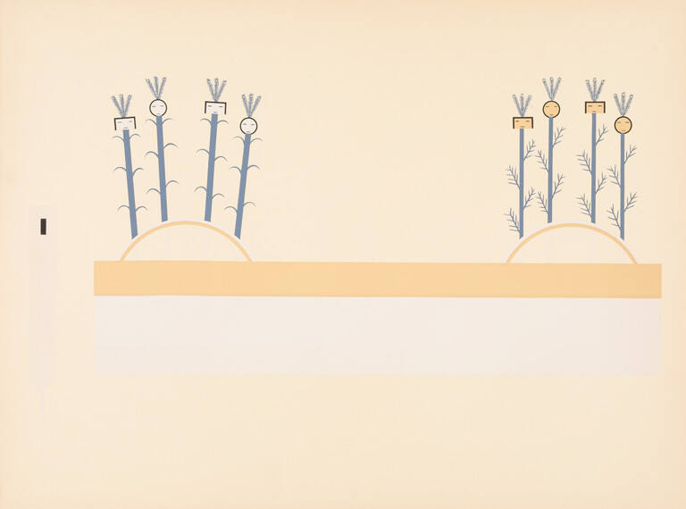 Stencil print from the portfolio Where the Two Came to Their Father: A Navajo War Ceremonial