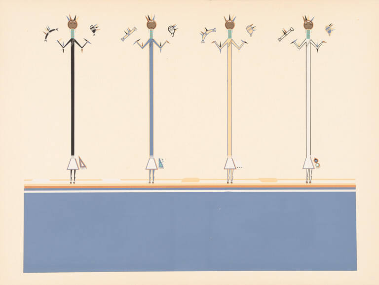 Stencil print from the portfolio Where the Two Came to Their Father: A Navajo War Ceremonial
