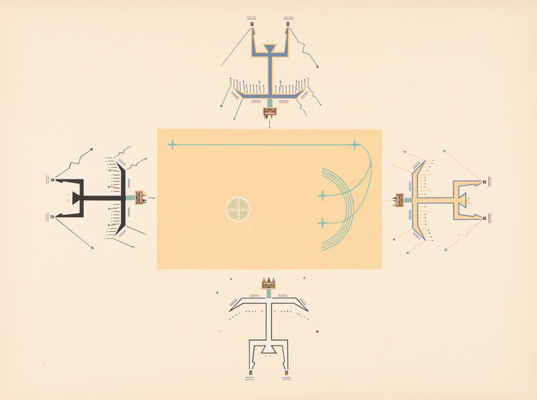 Stencil print from the portfolio Where the Two Came to Their Father: A Navajo War Ceremonial