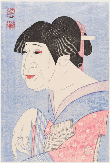 Ichikawa Monnosuke VII as the junior ranking courtesan Shiratama in "Kurotegumi Kuruwa no Tatehiki"
