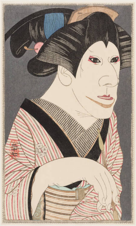 Ichikawa Monnosuke VIII as Omon of the Jumonjiya in "Hitoritabi Gojusan Tsugi"