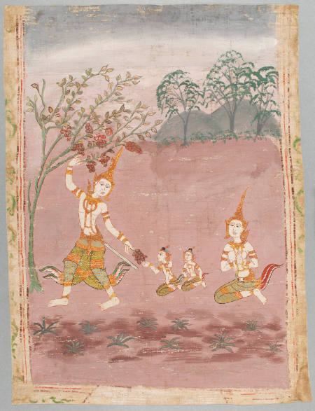 Jujaka and his wife Amittata, from a Vessantara Jataka series