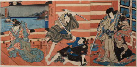 Jiraiya goketsu monogatari, from Scenes from Kabuki Plays from 1852