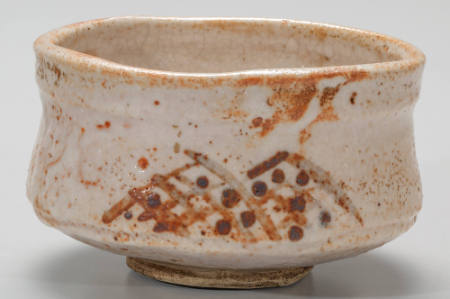 Red Shino ware tea bowl