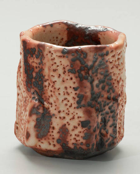 Yunomi vessel with crawling Shino glaze