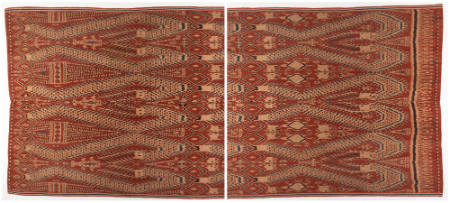 Pua kumbu ceremonial hanging with serpent pattern