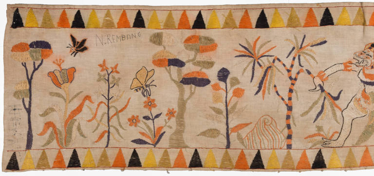 Eave hanging (ider-ider) with scenes from the Ramayana