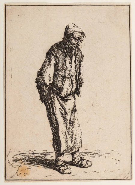 Peasant with hands behind his back