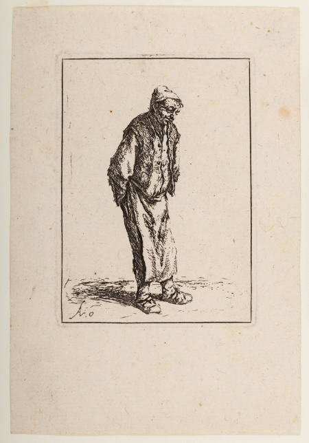 Peasant with hands behind his back