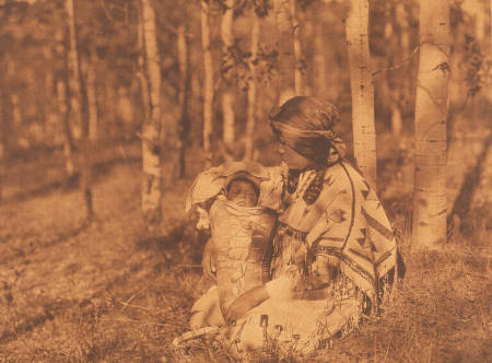 Assiniboin mother and child, from The North American Indian