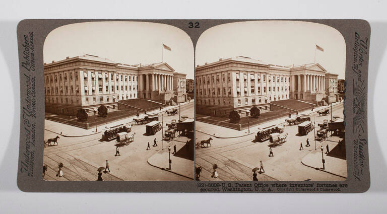 U.S. Patent Office where inventors' fortunes are secured, Washington, U.S.A.