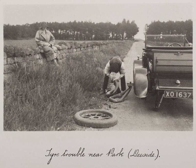 Tire trouble near park