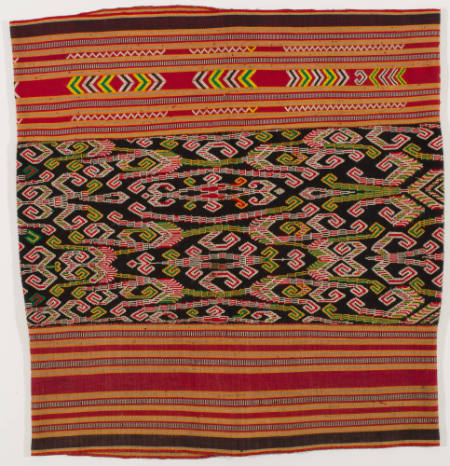 Skirt or sarong (bidang) with embroidered hook and rhomb pattern