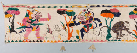 Eave hanging (ider-ider) with scenes from the Ramayana