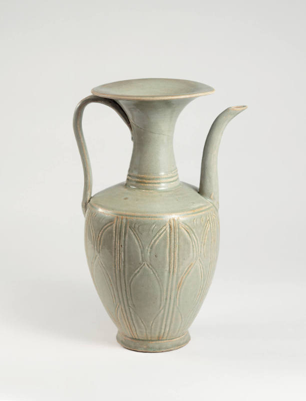 Ewer with lotus designs, Yue ware