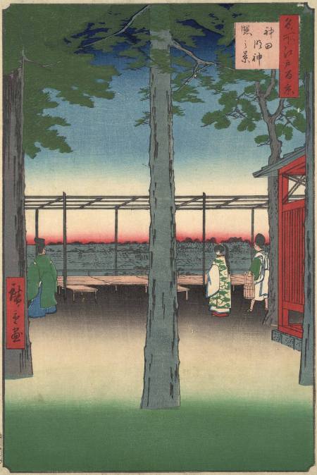 Dawn at Kanda Myojin Shrine:  #10 from One Hundred Famous Views of Edo