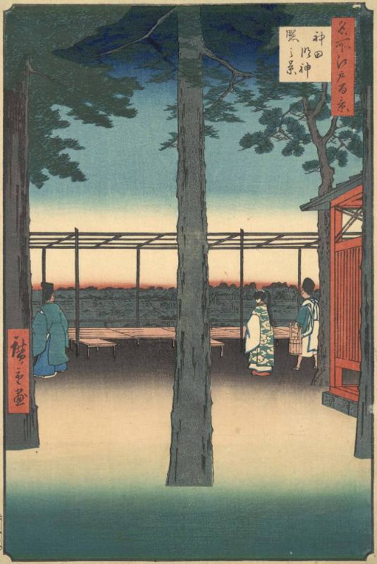 Dawn at Kanda Myojin Shrine:  #10 from One Hundred Famous Views of Edo