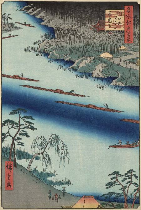 The Kawaguchi Ferry and Zenkoji Temple:  #20 from One Hundred Famous Views of Edo