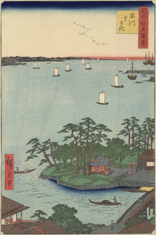 Shinagawa Susaki:  #83 from One Hundred Views of Edo