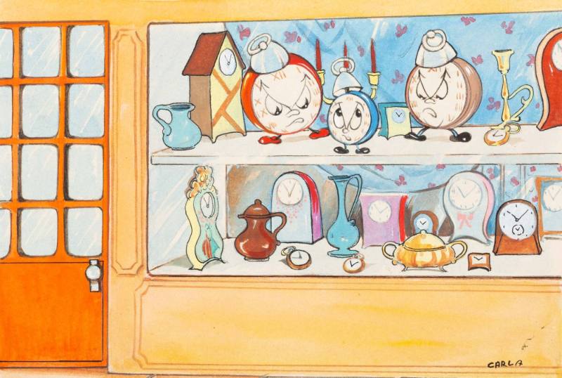 Illustration from the children's book, Little Blue Clock, by Elizabeth Roberts