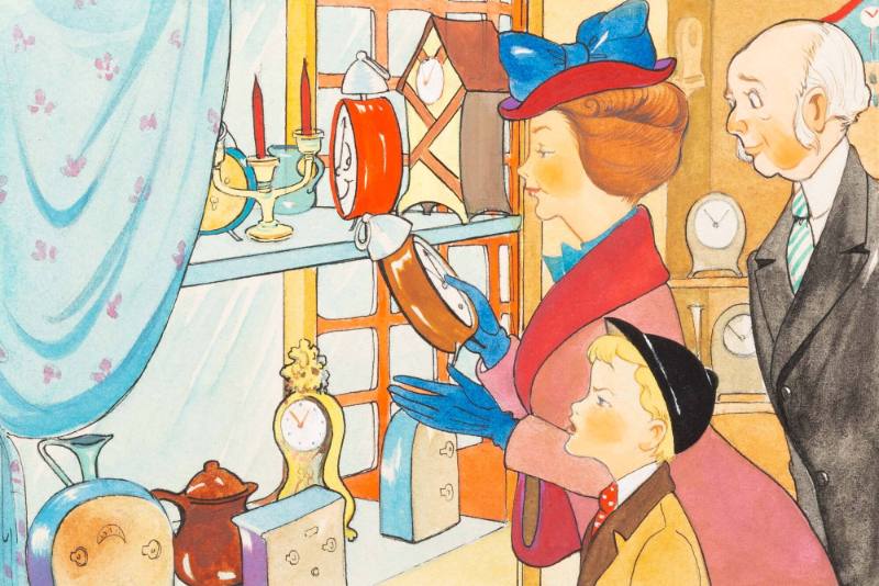 Illustration from the children's book, Little Blue Clock, by Elizabeth Roberts