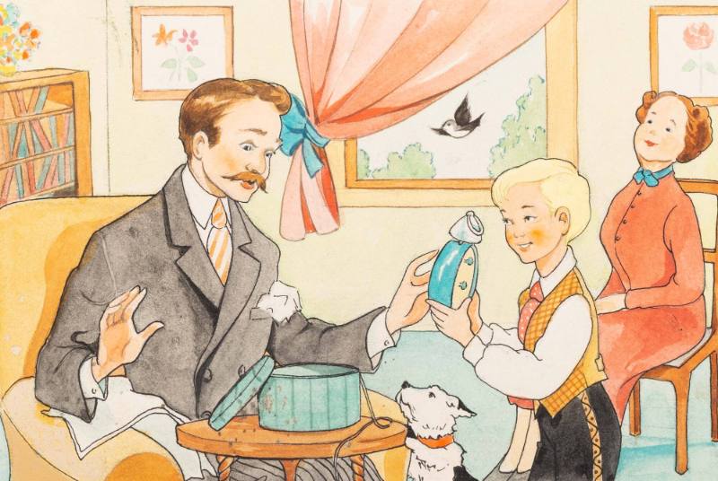 Illustration from the children's book, Little Blue Clock, by Elizabeth Roberts
