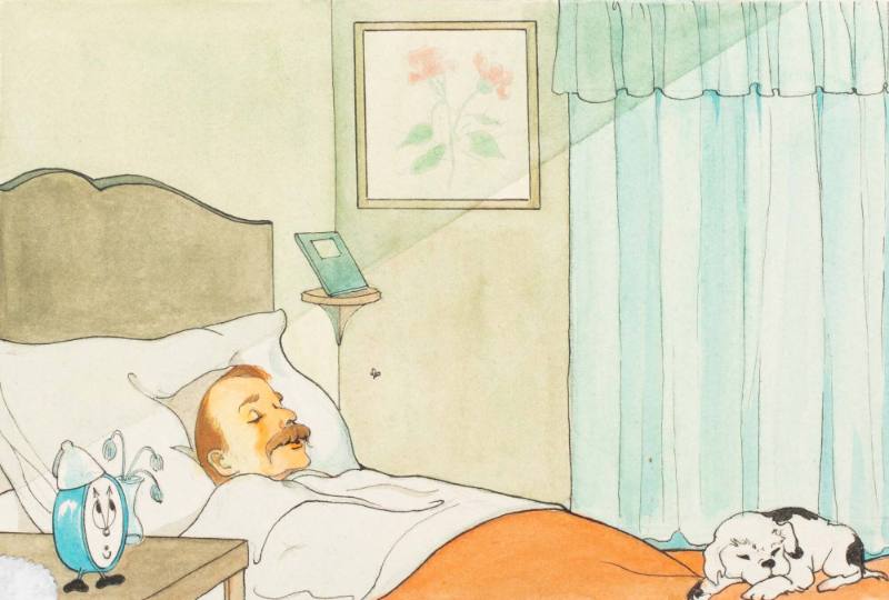 Illustration from the children's book, Little Blue Clock, by Elizabeth Roberts