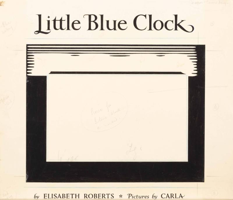 Book cover design from the children's book, Little Blue Clock, by Elizabeth Roberts