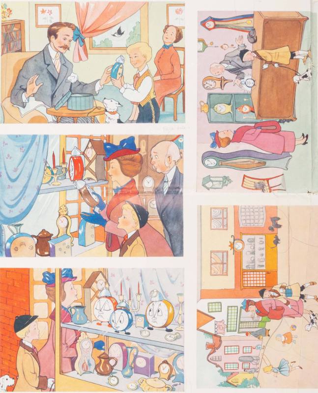 Illustration from the children's book, Little Blue Clock, by Elizabeth Roberts