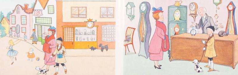 Illustration from the children's book, Little Blue Clock, by Elizabeth Roberts