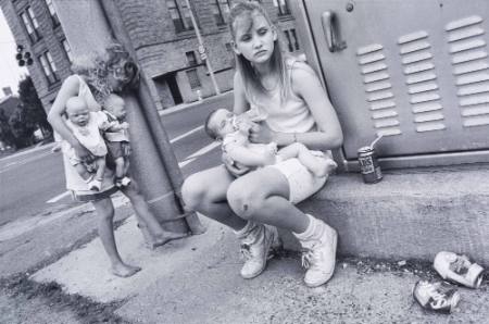Jennifer holding baby Tiffany, welfare family, Ohio