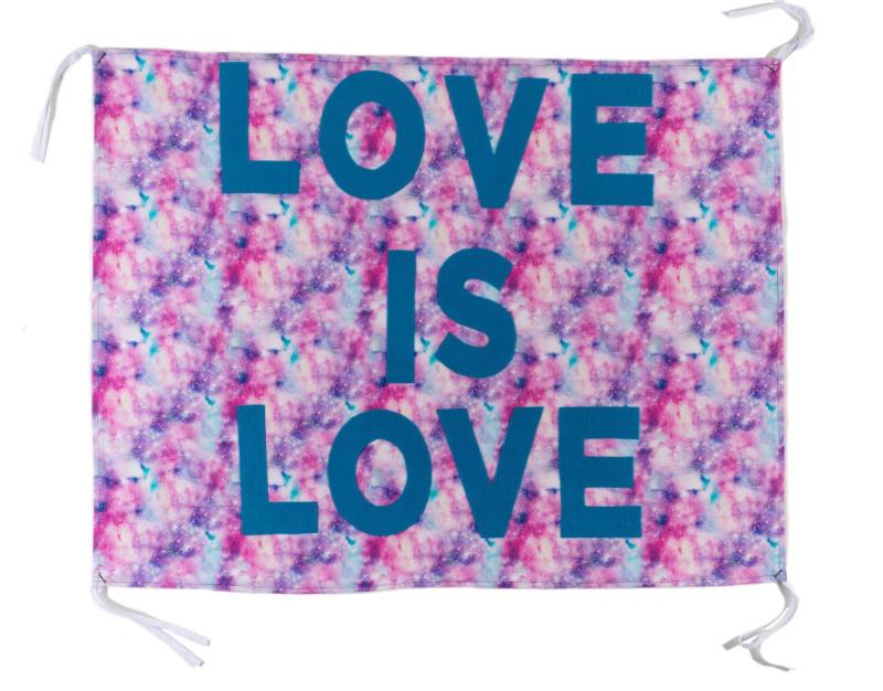 Love is Love, from the artist's Protest Banner Lending Library (2016–ongoing), created by an anonymous workshop participant during the Johnson Museum exhibition, how the light gets in (September 7–December 8, 2019)