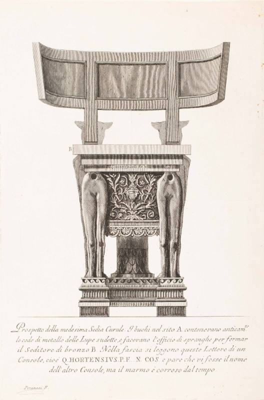 Prospetto della medesima Sedia Curule (View of the Same Curule Chair)